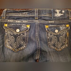Womens Y2K MKE Embroidered Boot Cut Jeans